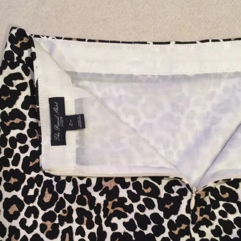 J. Crew Animal Print Pencil Skirt 2P